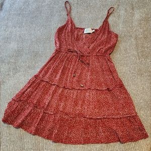 Hello Molly Spaghetti strap mini dress red and white floral size Small